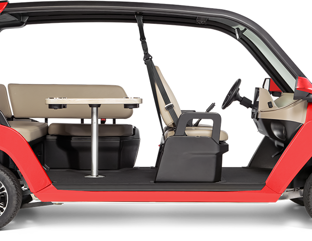 Club Car CRU golf cart in red