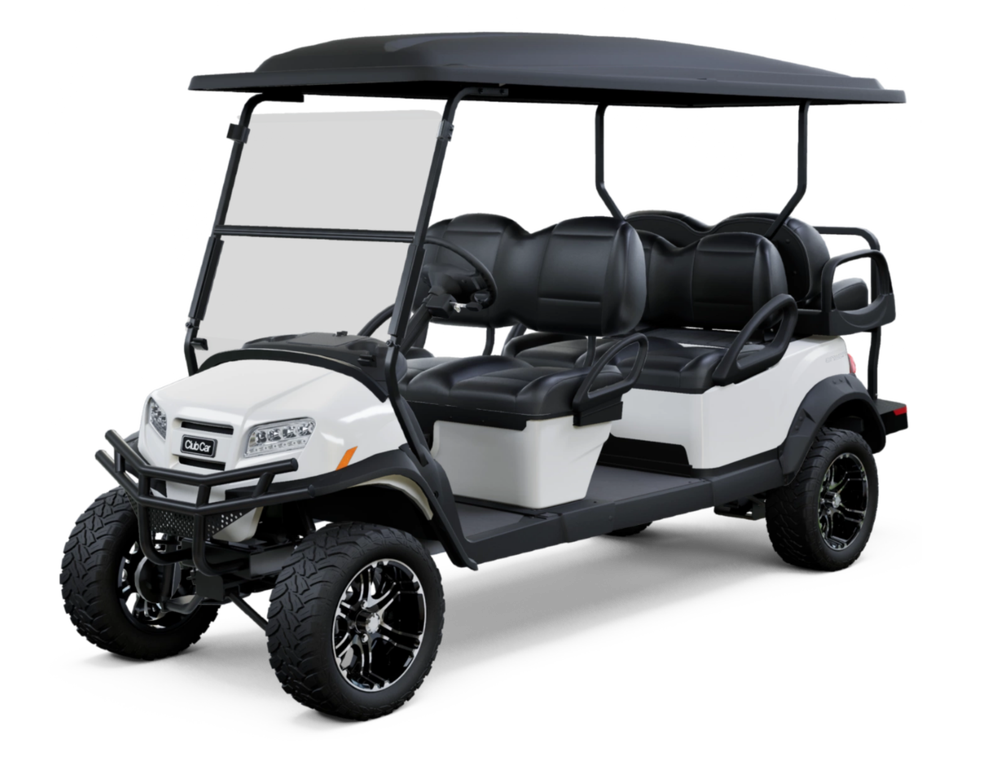 Club Car Onward 6 Passenger golf cart in glacier white