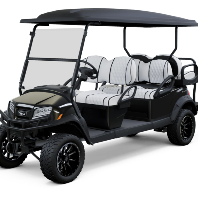 Club Car Onward 6 Passenger golf cart in metallic black
