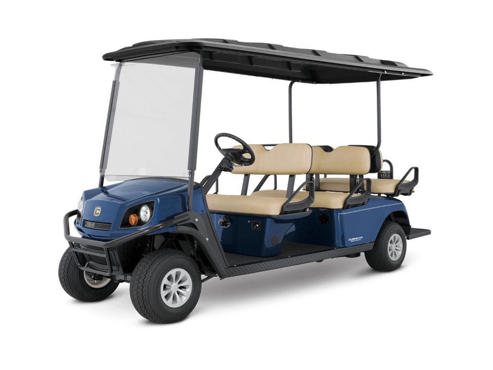Cushman Shuttle 6 golf cart in blue