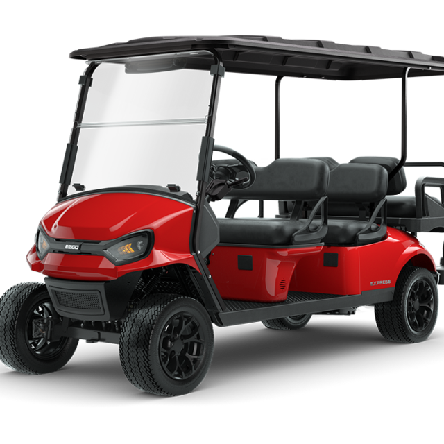 E-Z-GO Express 6 golf cart in red
