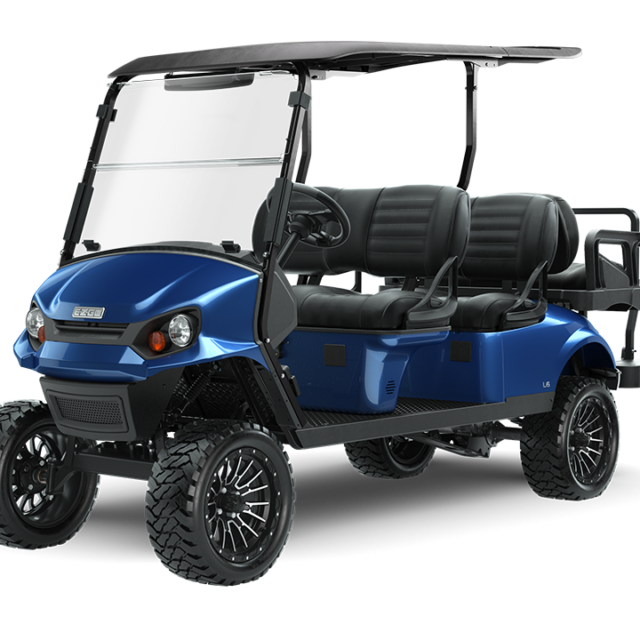 E-Z-GO Express L6 golf cart in blue