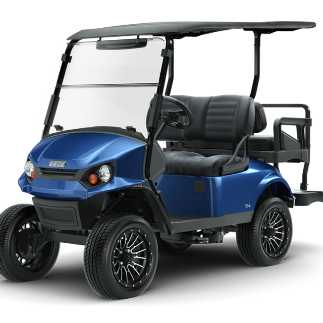 E-Z-GO Express S4 golf cart in blue