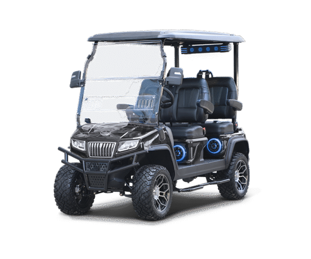 Evolution D5 Maverick 4 Plus golf cart in black sapphire