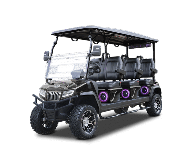 Evolution D5 Maverick 6 Plus golf cart in black sapphire
