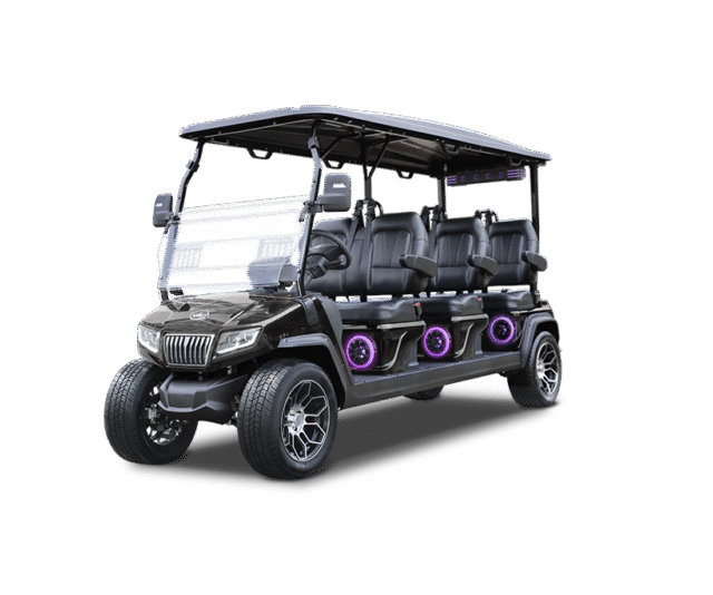 Evolution D5 Ranger 6 Plus golf cart in black sapphire
