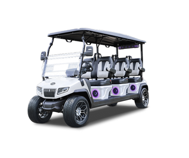 Evolution D5 Ranger 6 Plus golf cart in mineral white