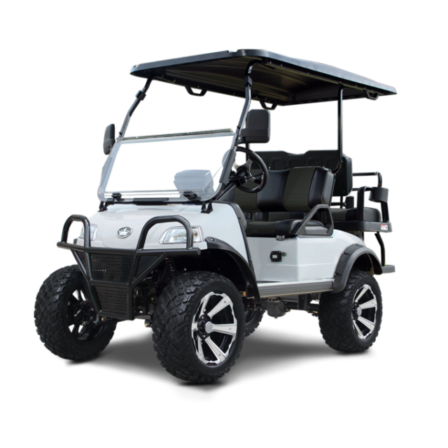 Evolution Forester 4 Plus golf cart in mineral white