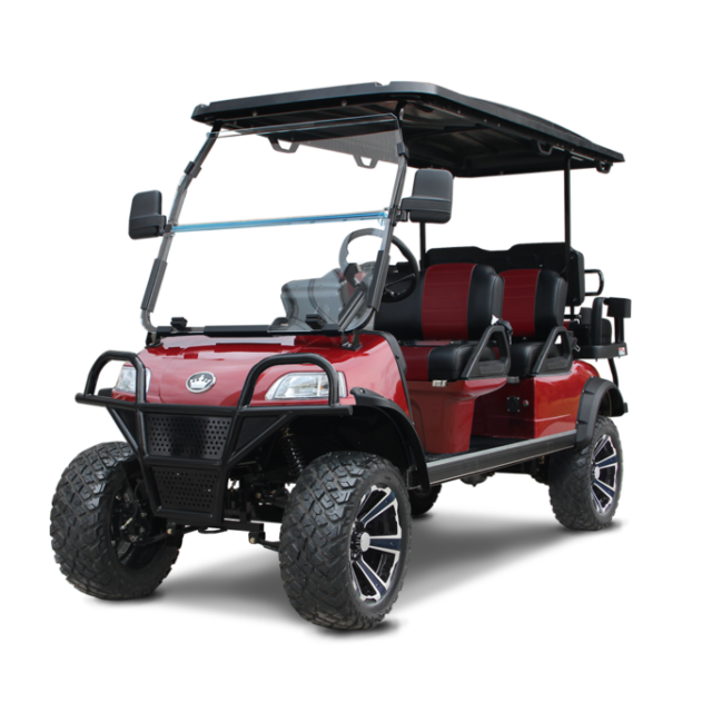 Evolution Forester 6 Plus golf cart in flamenco red