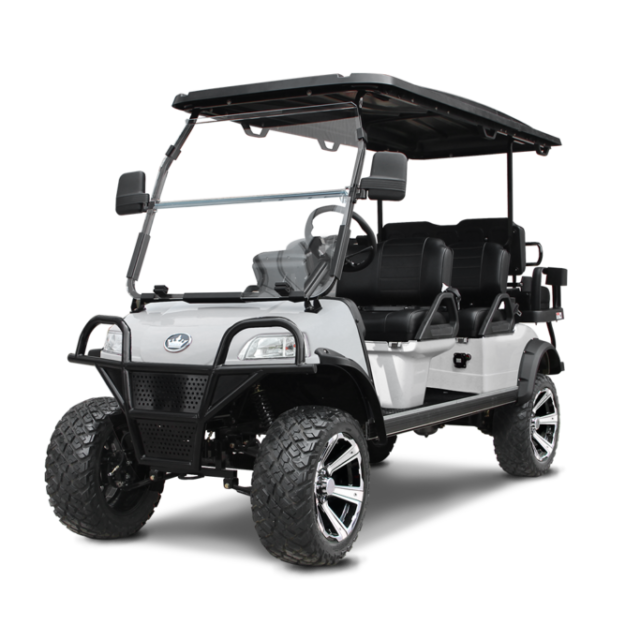 Evolution Forester 6 Plus golf cart in mineral white